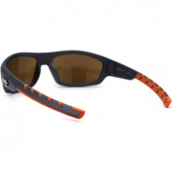 Rectangular Metallic Plastic Classic 90s Warp Mirror Lens Sunglasses - Grey Orange Blue Mirror - CV197EKGD6E $11.62