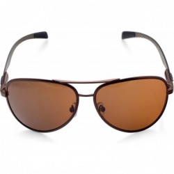 Aviator Men's Aviator TAC Polarized Designer Sunglasses with Carbon Fiber Temple- 100% UV BLOCK- 14103 - C412KWQYJ37 $67.50