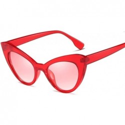 Cat Eye Women Thick Frame Cat Eye Sunglasses Vintage Sun Glasses Female Uv400 - Red - CK19998AT9T $11.61