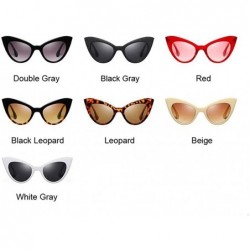 Cat Eye Women Thick Frame Cat Eye Sunglasses Vintage Sun Glasses Female Uv400 - Red - CK19998AT9T $11.61