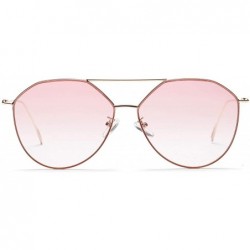 Cat Eye Sunglasses for Women - Cat Eye Mirrored Flat Lenses Metal Frame Sunglasses UV400 - Brown - CI18RYKUO8H $18.46