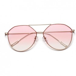 Cat Eye Sunglasses for Women - Cat Eye Mirrored Flat Lenses Metal Frame Sunglasses UV400 - Brown - CI18RYKUO8H $7.88