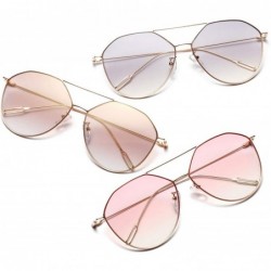 Cat Eye Sunglasses for Women - Cat Eye Mirrored Flat Lenses Metal Frame Sunglasses UV400 - Brown - CI18RYKUO8H $7.88