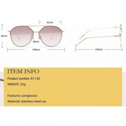 Cat Eye Sunglasses for Women - Cat Eye Mirrored Flat Lenses Metal Frame Sunglasses UV400 - Brown - CI18RYKUO8H $7.88