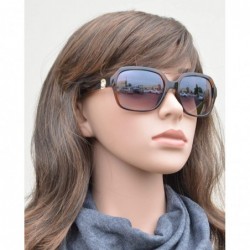 Rectangular Rectangular Fashion Rhinestone Temple Plastic Sunglasses - Clear Brown + Brown Gradient - CN18OQ07KI3 $12.14