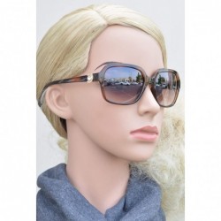 Rectangular Rectangular Fashion Rhinestone Temple Plastic Sunglasses - Clear Brown + Brown Gradient - CN18OQ07KI3 $12.14