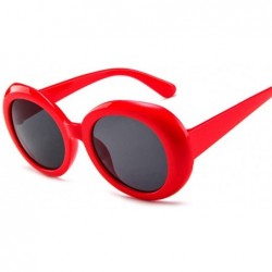 Round Sunglasses Women Vintage Retro Round Frame Sun Glasses Hip Hop Clear Glasses - Redgray - CJ18WWMIRMT $45.22