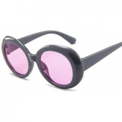 Round Sunglasses Women Vintage Retro Round Frame Sun Glasses Hip Hop Clear Glasses - Redgray - CJ18WWMIRMT $19.04