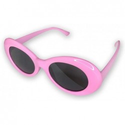 Oval Oval Goggles Kurt Mod Thick Frame Retro Round Lens Sunglasses Candy Color - Pink - CX196GTS43D $17.41