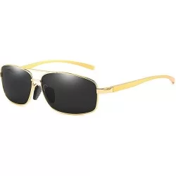 Goggle Polarized Sunglasses for Men Classic Rectangle Sun Glasses Aluminum Magnesium Frame UV400 Driving Goggles - C918XO6HOS...