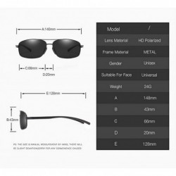 Goggle Polarized Sunglasses for Men Classic Rectangle Sun Glasses Aluminum Magnesium Frame UV400 Driving Goggles - C918XO6HOS...