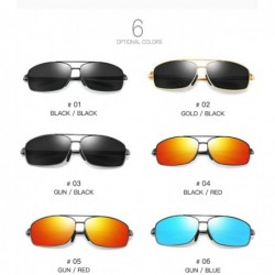 Goggle Polarized Sunglasses for Men Classic Rectangle Sun Glasses Aluminum Magnesium Frame UV400 Driving Goggles - C918XO6HOS...