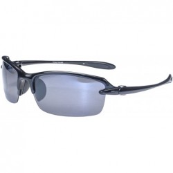 Rimless LANA'I P132 Polarized Flex Frame Sunglasses - Black & Smoke - CX11767S8W9 $74.59