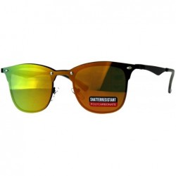 Rimless Unisex Fashion Sunglasses Rims Behind Lens Designer Style UV 400 - Black (Orange Mirror) - CU18HM7L0X5 $20.77