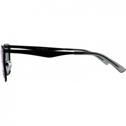 Rimless Unisex Fashion Sunglasses Rims Behind Lens Designer Style UV 400 - Black (Orange Mirror) - CU18HM7L0X5 $12.95