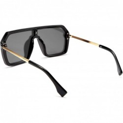 Rimless Classic Siamese One Piece Sunglasses Nice Rimless Stylish Retro Design for Women Men B2574 - 03 Black - CJ196556222 $...