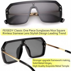 Rimless Classic Siamese One Piece Sunglasses Nice Rimless Stylish Retro Design for Women Men B2574 - 03 Black - CJ196556222 $...