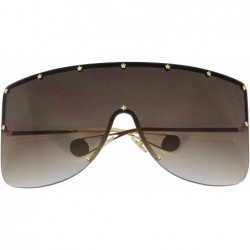 Shield XXL OVERSIZED Huge Big Shield Mask Half Face Owen Flat Top SUNGLASSES - Brown Gradient - CW18RNUY2U9 $13.11