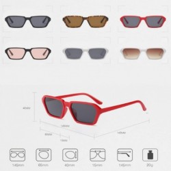 Goggle Vintage Rectangle Sunglasses Small Frame Women Square Fashion Eyewear - Red - CW18DWDENEO $9.45