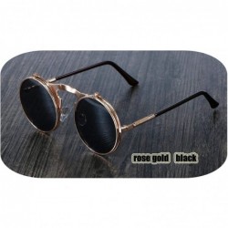 Goggle Steampunk Sunglasses Circular Double Glasses - CY199CMS3G5 $56.63