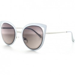 Aviator Wild Safari Retro Horn Rimmed Frame Sunglasses UV400 - White Gold - C812IPRRAV7 $10.38