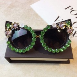 Round Personality Handmade Rhinestone Sunglasses Fashion - C13 - CH198GDSYOU $22.24