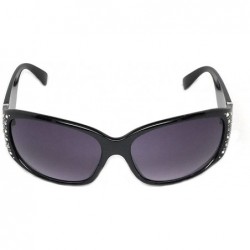 Oversized Women's Designer Inspired Rhinestone Sunglasses - Black- Gradient Smoke - C218DS9G89D $10.39