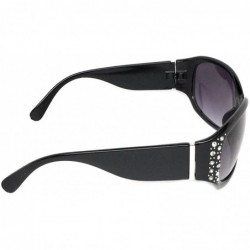 Oversized Women's Designer Inspired Rhinestone Sunglasses - Black- Gradient Smoke - C218DS9G89D $10.39