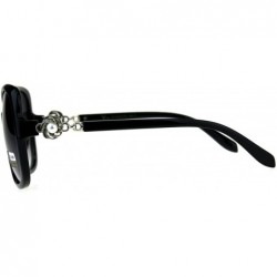 Butterfly Womens Diva Oversize Pearl Jewel Bling Hinge Butterfly Sunglasses - Black Silver Smoke - CY18CC7KQZZ $15.10