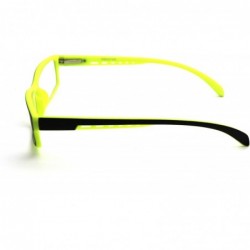 Rectangular Soft Matte Black w/ 2 Tone Reading Glasses Spring Hinge 0.74 Oz - Matte Black Yellow - CL12C215KL5 $20.58