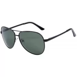 Aviator Men's CLASSIC Aviator Polarized sunglasses - C03 Black G15 - CA18XYLW460 $21.88