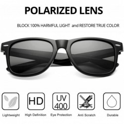Square Retro Polarized Sunglasses for Men Women Brand Designer Square UV400 Lens Sun Glasses - Bright Black/Grey - C118OYZ8MQ...