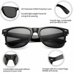 Square Retro Polarized Sunglasses for Men Women Brand Designer Square UV400 Lens Sun Glasses - Bright Black/Grey - C118OYZ8MQ...