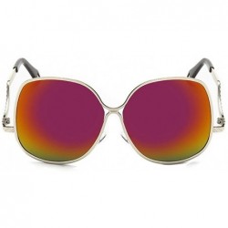 Rectangular Super Star Best Love Amazing Frame Designed Sunglasses For Womens - Silver/Red - CI11ZBUGYKB $41.34