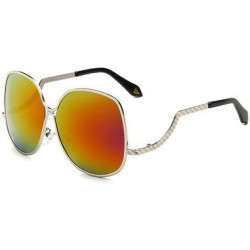 Rectangular Super Star Best Love Amazing Frame Designed Sunglasses For Womens - Silver/Red - CI11ZBUGYKB $17.88