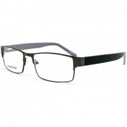 Square Slim Metal Frame Durable Prescription Only Glasses with Spring Hinge - Gunmetal/Black - CO11PA0U4MP $34.53