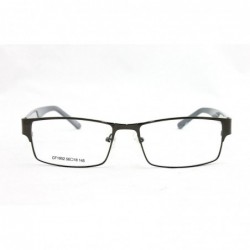 Square Slim Metal Frame Durable Prescription Only Glasses with Spring Hinge - Gunmetal/Black - CO11PA0U4MP $21.46