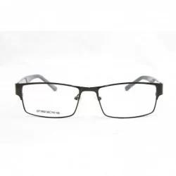 Square Slim Metal Frame Durable Prescription Only Glasses with Spring Hinge - Gunmetal/Black - CO11PA0U4MP $21.46