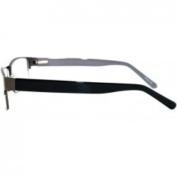 Square Slim Metal Frame Durable Prescription Only Glasses with Spring Hinge - Gunmetal/Black - CO11PA0U4MP $21.46