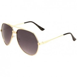 Round Wide Bottom Lens Round Aviator Sunglasses - Smoke - CX197U6YGA6 $17.06