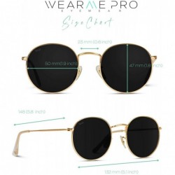 Oversized Reflective Lens Round Trendy Sunglasses - Gold Frame / Blue Mirrored Lens - CU17XMMKSQL $26.80