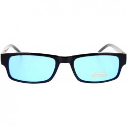 Rectangular Black Rectangle Frame Color Lens Sunglasses Spring Hinge - Black - CA1880O6MOZ $10.26