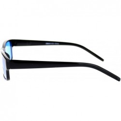 Rectangular Black Rectangle Frame Color Lens Sunglasses Spring Hinge - Black - CA1880O6MOZ $10.26