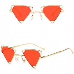 Goggle Vintage Triangle Punk Sunglasses for Women Retro Metal Frame - 6 - CR18S3QA245 $16.61