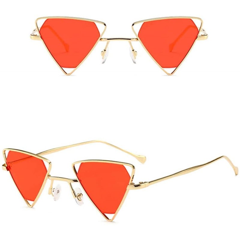 Goggle Vintage Triangle Punk Sunglasses for Women Retro Metal Frame - 6 - CR18S3QA245 $16.61