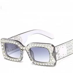 Square Classic Retro Designer Style Square Pearl Frame Sunglasses for Men and Women PC UV400 Sunglasses - Style 2 - CN18SZT4U...