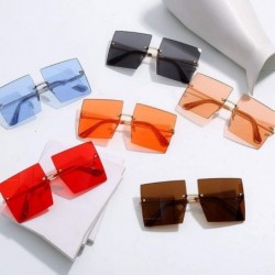 Oversized Luxury Women Sunglasses Oversized Square Style with UV400 Protection - Brown - C518AO049ZL $15.83