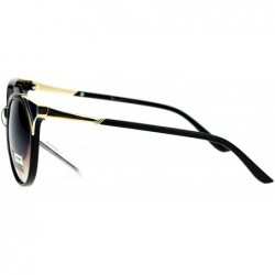 Cat Eye Womens Cat Eye Horn Rim Luxury Designer Fashion Sunglasses - Black Blue Brown - CX12HVJRX5T $15.32