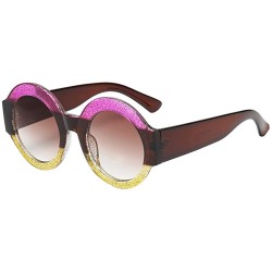 Oval Sunglasses Multicolor Goggles Eyeglasses Glasses Eyewear - Pink Yellow - C118QSXLGH5 $18.29