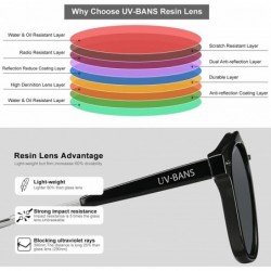 Rectangular Polarized Sunglasses Protection Oversized - Round Black1 - CW189XLWEG9 $23.46